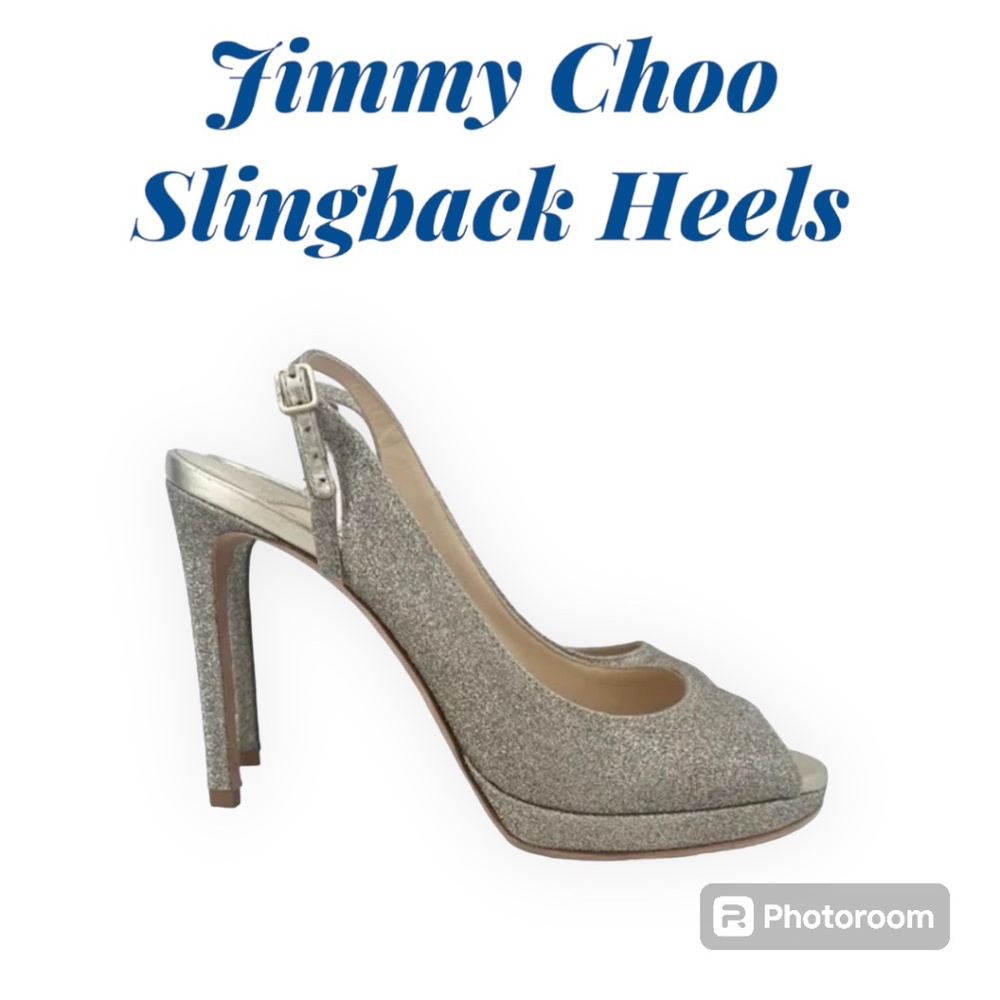 Gorgeous never worn Jimmy Choo glitter slingback heels in size 37.